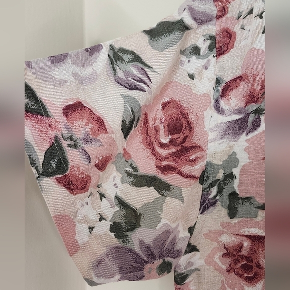 Weathervane Top Women's Size Large Mauve Purple Floral Linen Blend Tapestry - Picture 2 of 7